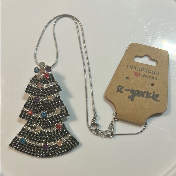 Colorful Christmas Tree Pendant Necklace - Picture 1 of 3